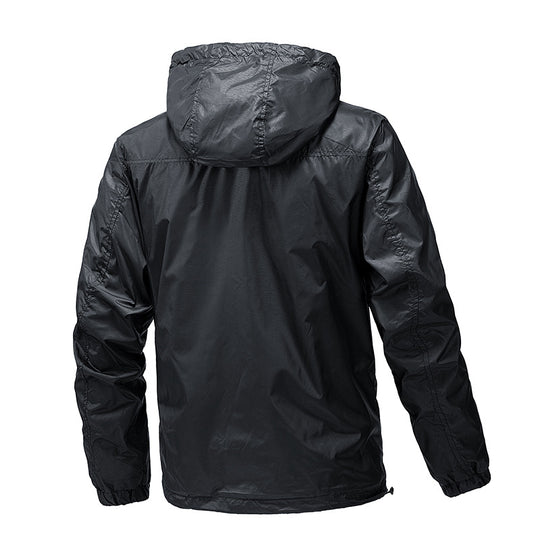 Herren Leichte wasserabweisende kompakt verstaubare Windjacke mit Kapuze Shop Nory