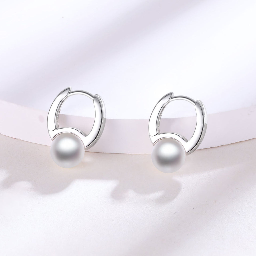 Damen Perlenohrringe mit modernem Ringdesign Shop Nory