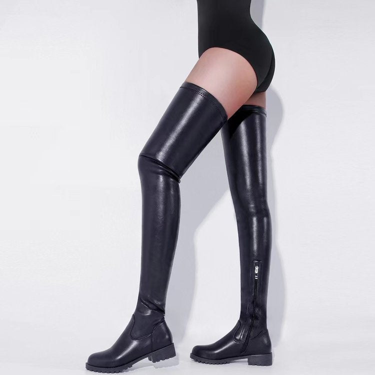 Damen Overknee Stiefel mit robustem Profil und elegantem Design