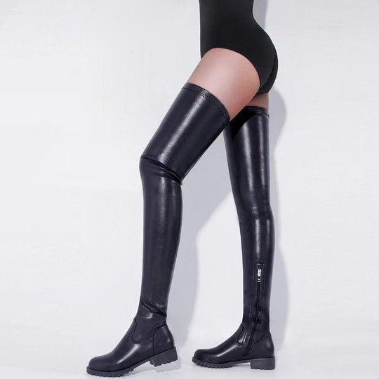 Damen Overknee Stiefel mit robustem Profil und elegantem Design