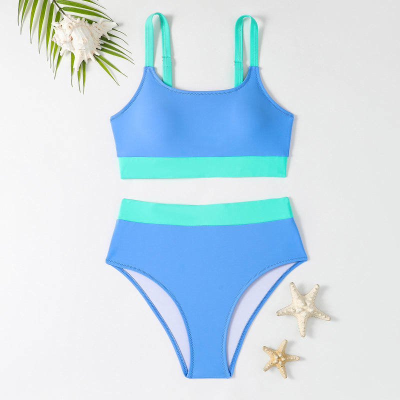 Damen Bikini-Set mit hohem Bund und sportlichem Schnitt