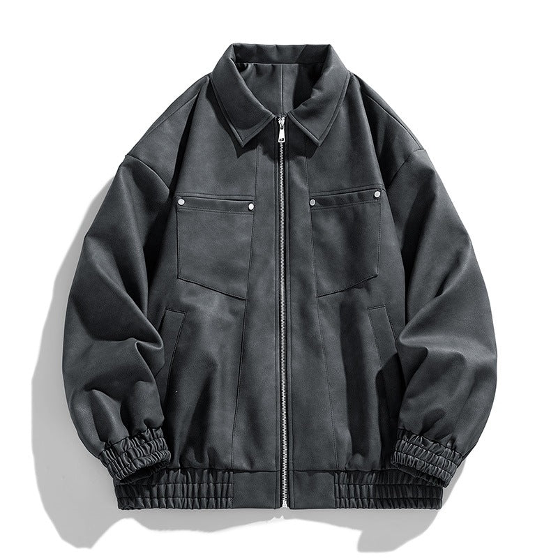 Herren Modische Jacke mit Stehkragen und praktischen Taschen Shop Nory