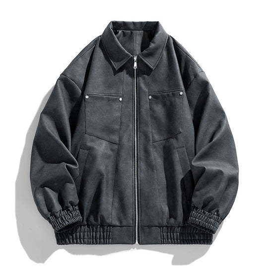 Herren Modische Jacke mit Stehkragen und praktischen Taschen Shop Nory