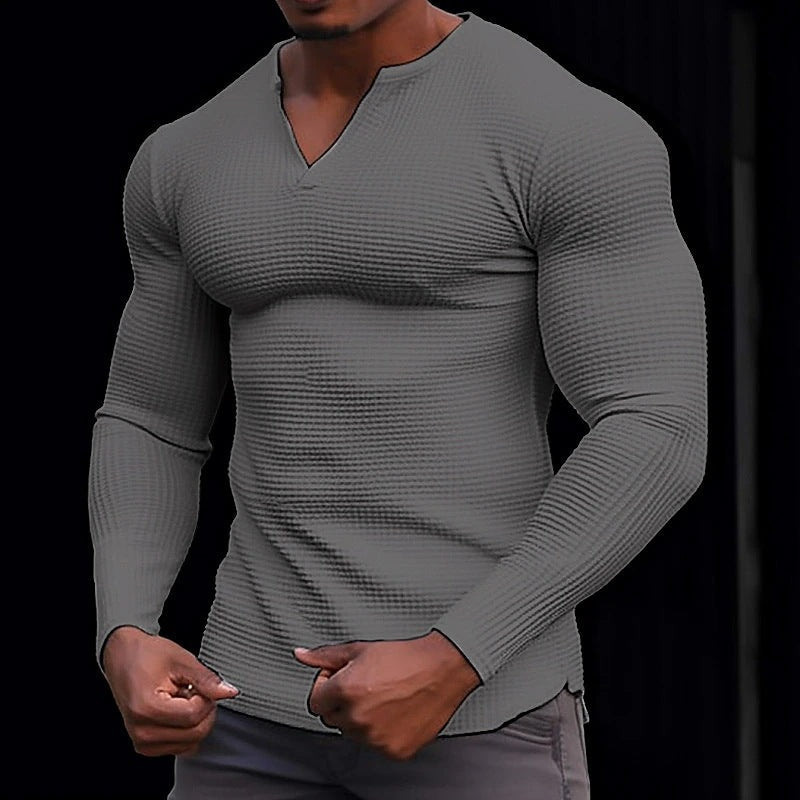 Herren Langarmshirt mit strukturiertem Design