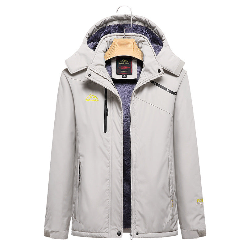 Damen Wattierte Winterjacke mit Fleece‑Innenfutter, abnehmbarer Kapuze und wasserdichter Softshell-Außenlage Shop Nory
