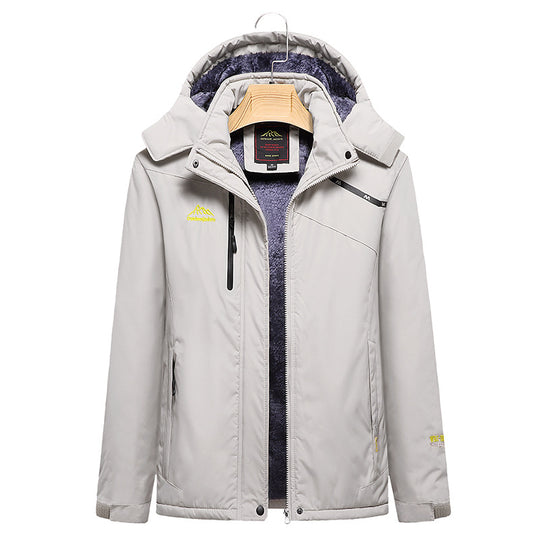 Damen Wattierte Winterjacke mit Fleece‑Innenfutter, abnehmbarer Kapuze und wasserdichter Softshell-Außenlage Shop Nory