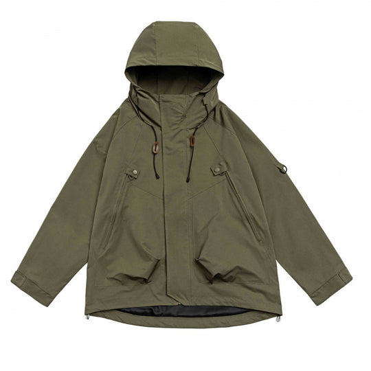 Unisex Oversize-Utility-Parka mit Kapuze, verdeckter Frontleiste und Multifunktions-Taschen Shop Nory