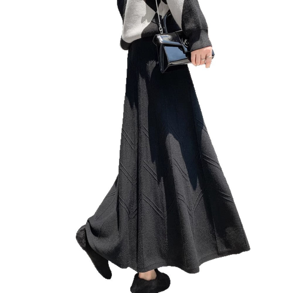 Damen Eleganter Plissee-Midirock aus Strick Shop Nory