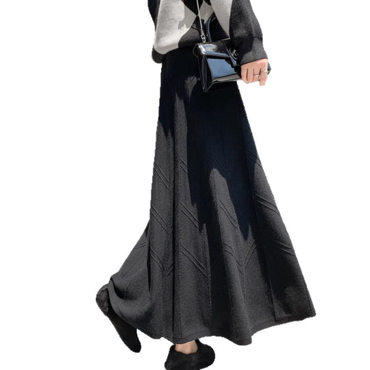 Damen Eleganter Plissee-Midirock aus Strick Shop Nory