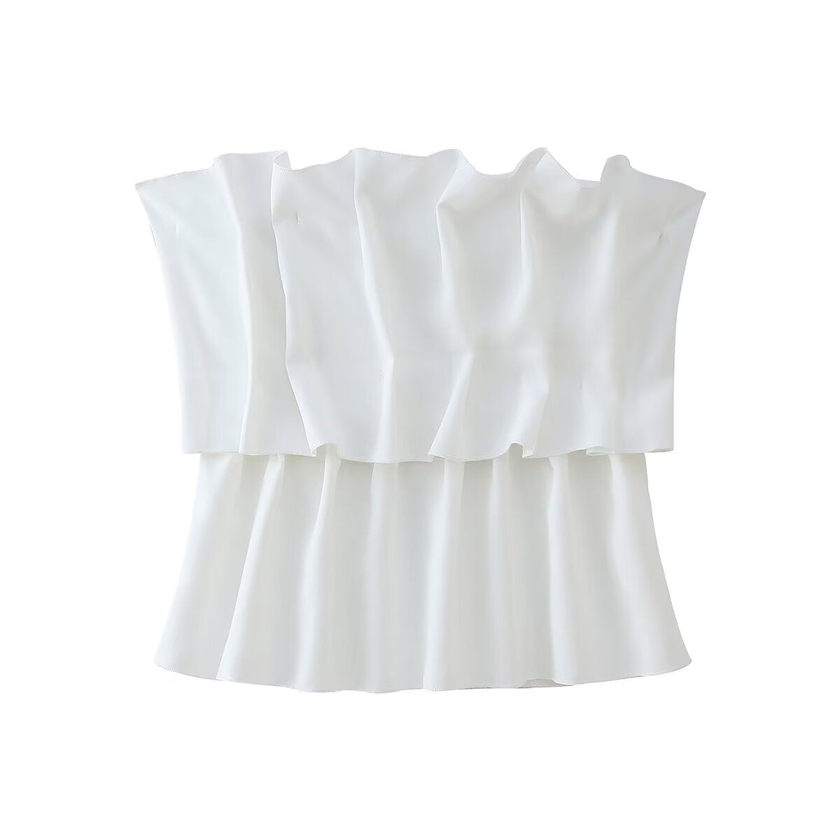 Damen ärmelloses Blusentop mit voluminösem Rüschendesign Shopnory