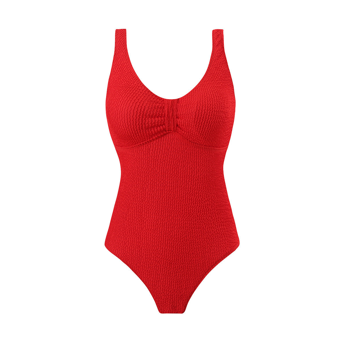 Damen Einteiliger Badeanzug mit raffinierten Rippstrick-Details