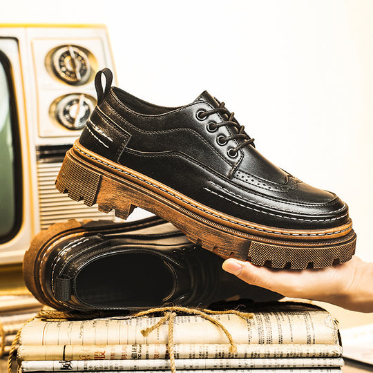 Herren Plateau-Derby mit Brogue-Details und profilierter Gummisohle Shopy Nory