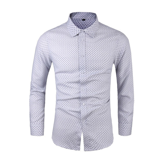 Herren Slim-Fit Hemd mit feinem Pünktchenmuster und Kentkragen Shop Nory