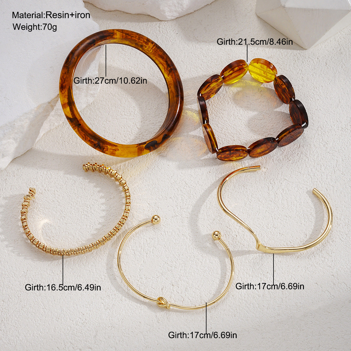 Damen Armband-Set mit eleganten, transparenten Akzenten Shop Nory