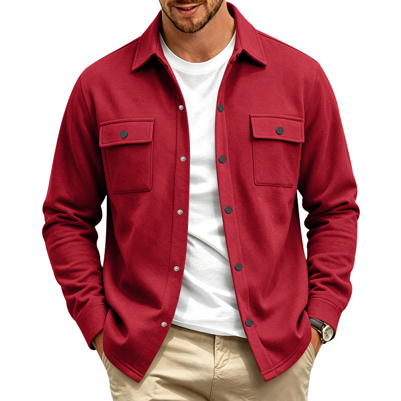 Herren Overshirt-Jacke mit Druckknopfleiste und aufgesetzten Brusttaschen Shop Nory