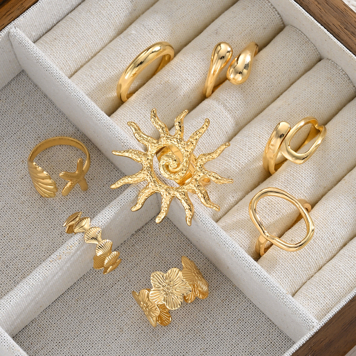 Damen modisches Ring-Set mit maritimem Design Shop Nory