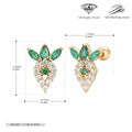 Damen Ohrstecker mit luxuriösem Zirkon-Besatz und elegantem Blattdesign Shop Nory
