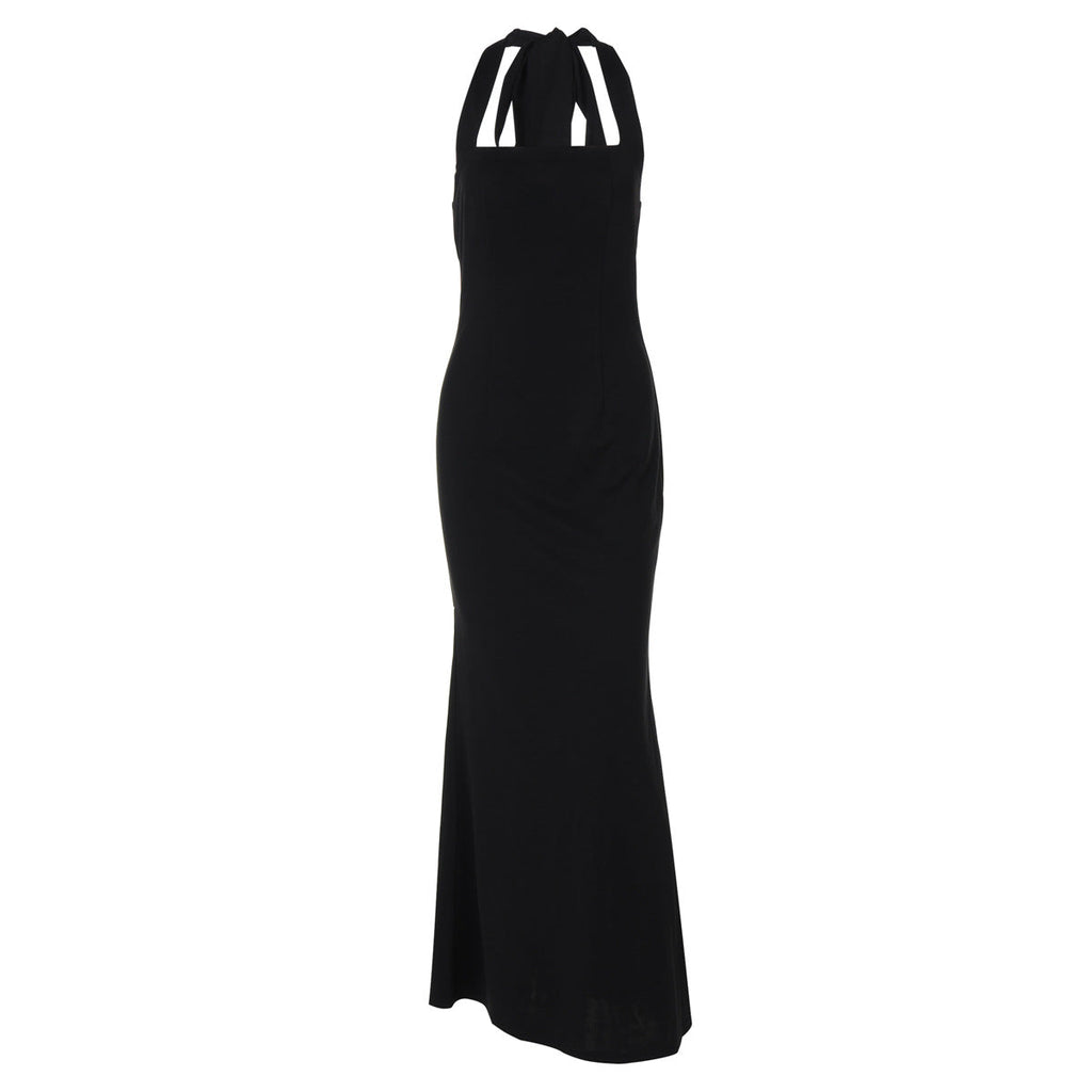 Damen Elegantes Maxikleid mit quadratischem Ausschnitt und figurbetonter Silhouette