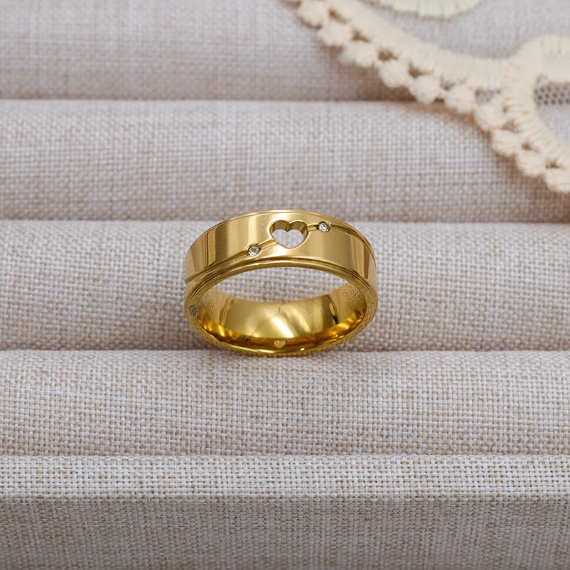 Damen Moderner Ring mit Herz-Ausschnitt und funkelnden Akzenten Shop Nory