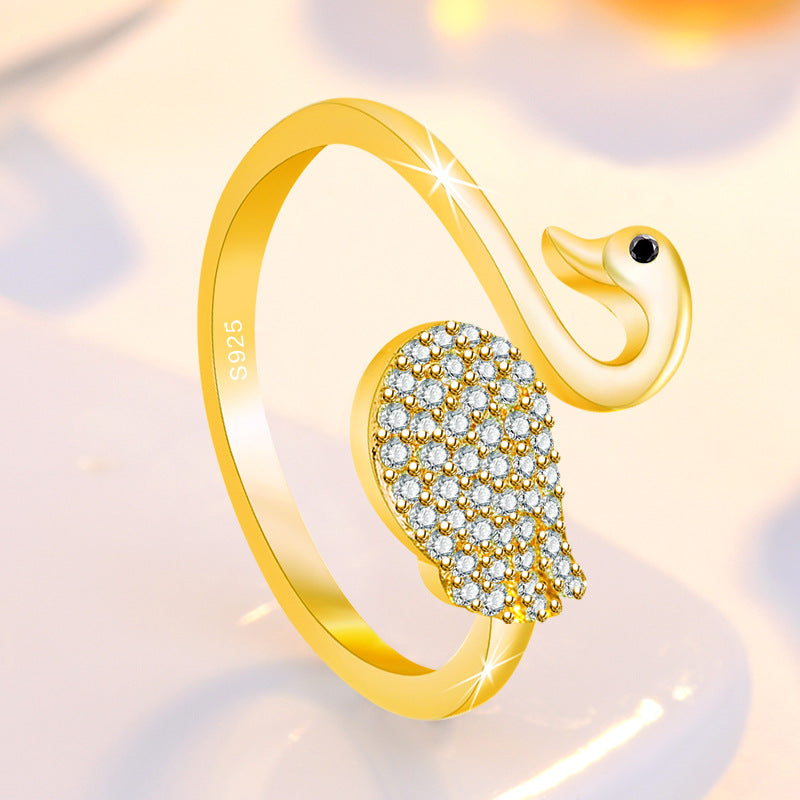 Damenring mit elegantem Schwan-Design aus hochwertigem Edelstahl Shop Nory