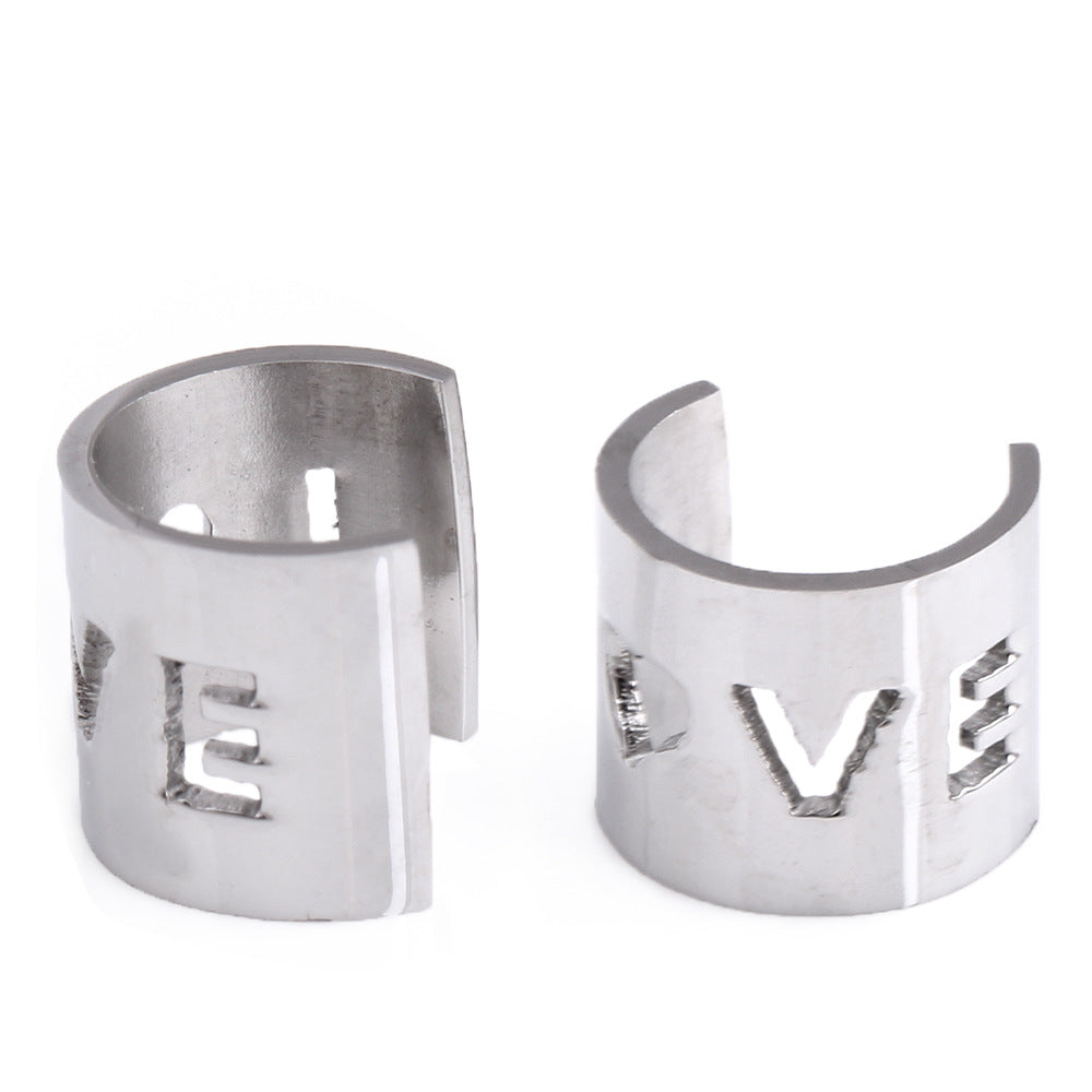 Damen Offene Ringe im modernen Design mit eingraviertem Wort Shop Nory