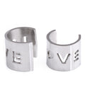 Damen Offene Ringe im modernen Design mit eingraviertem Wort Shop Nory