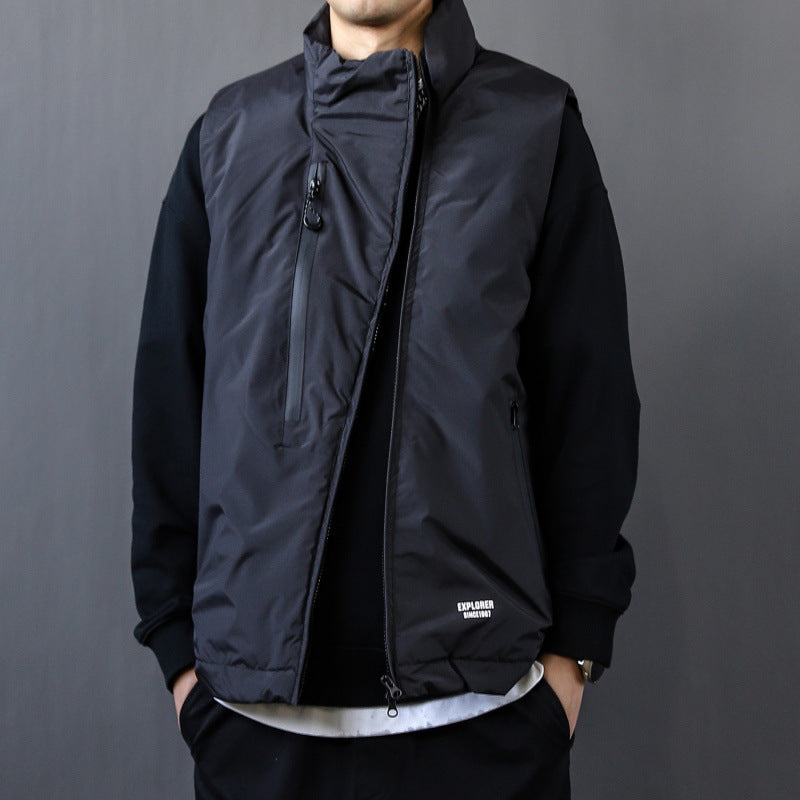 Herren Wattierte Outdoor-Steppweste mit hohem Stehkragen Shop Nory
