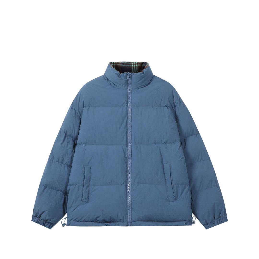 Unisex Boxy-Kurzparka mit gesteppter Isolierung, Tunnelzugsaum und kariert gefüttertem Kragen Shop Nory