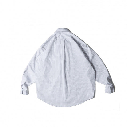 Unisex Oversize-kariertes Hemd mit rundem Saum und aufgesetzten Brusttaschen Shop Nory