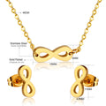 Damen Schmuckset mit unendlichem Symbol aus hochwertigem Edelstahl und goldplattierter Oberfläche Shop Nory