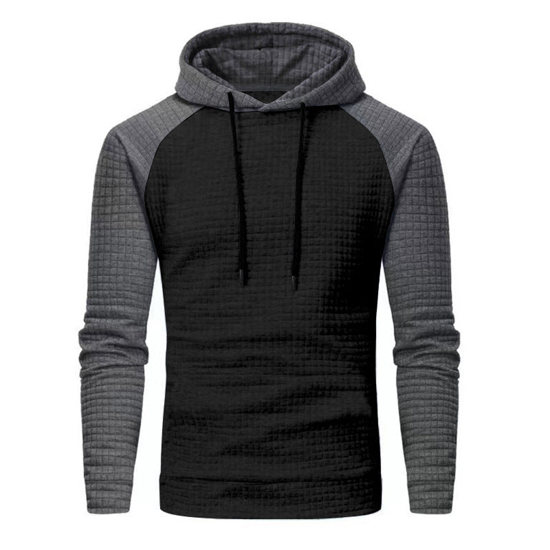 Herren nan gesteppter Kapuzenpullover mit Raglanärmeln und Waffelstruktur Shop Nory