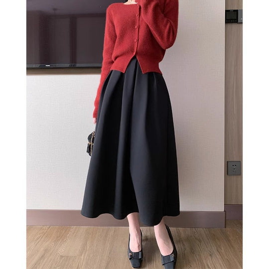 Damen Eleganter Maxirock mit Falten Shop Nory