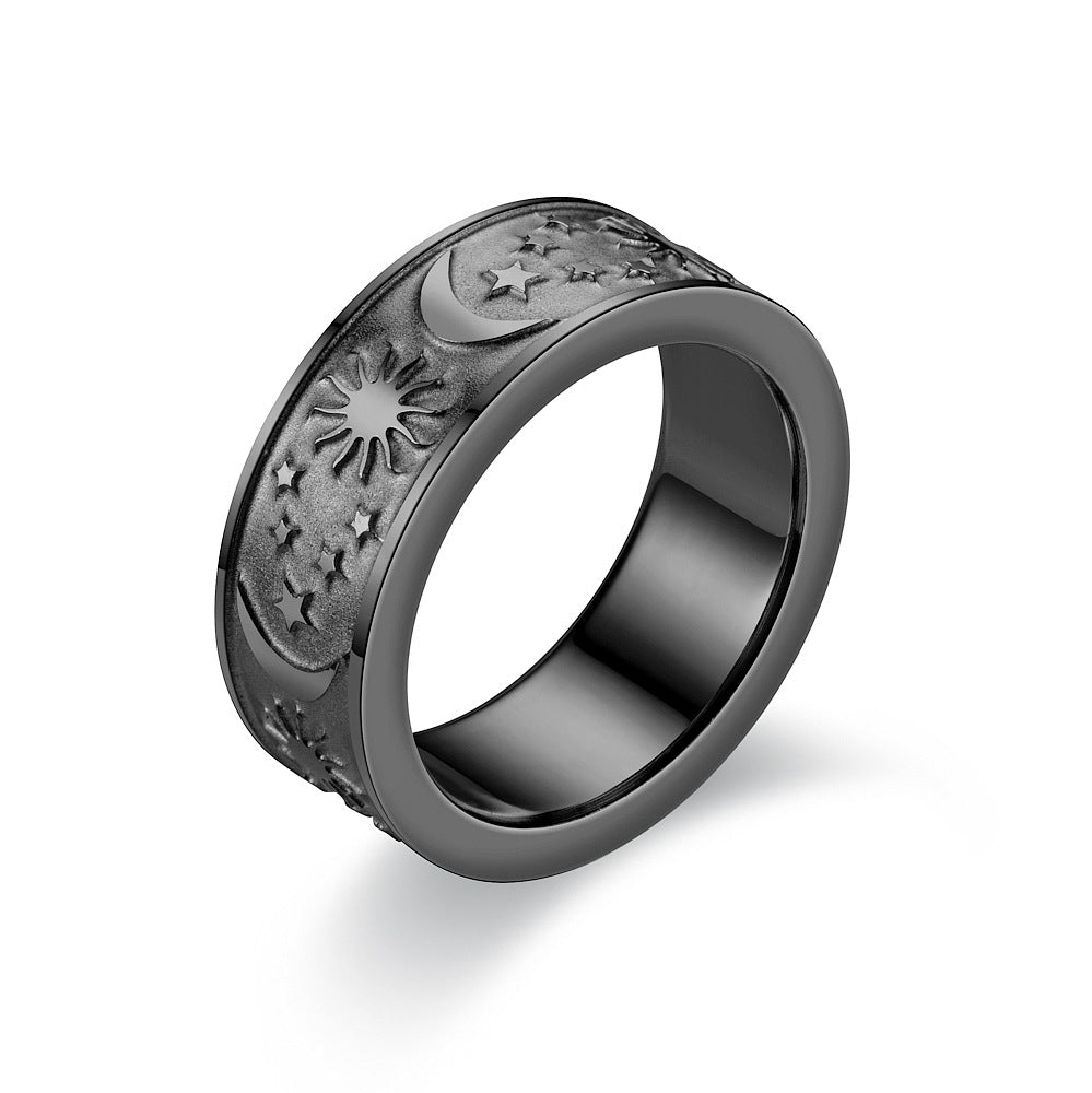 Herren Ring mit kunstvollem Sonnen- und Mondmotiv Shop Nory