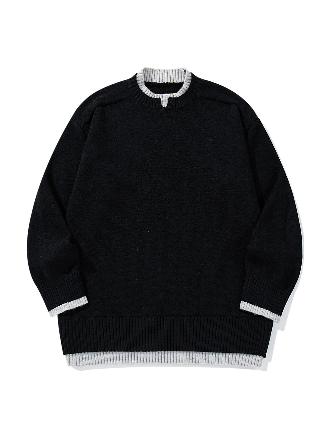 Damen Oversize‑Strickpullover mit kontrastiertem Rippkragen und verlängertem Bund Shop Nory