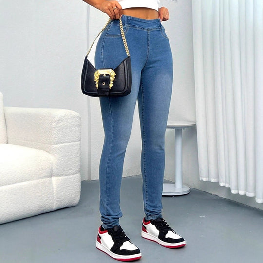 Damen Taillenhohe Sculpting-Jeggings im Denim-Look mit Komfortbund Shop Nory