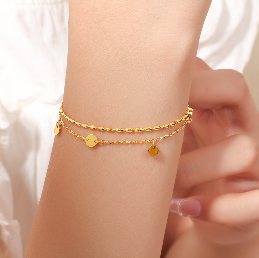 Damen Geschichtete Scheiben Charme Armband Shop Nory