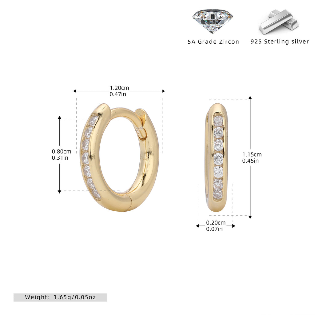 Damen Creolenohrringe mit funkelndem Zirkonbesatz aus hochwertigem 925 Sterling Silber Shop Nory