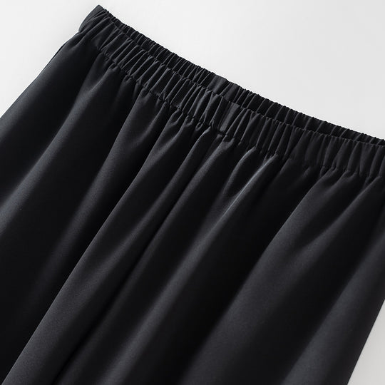 Damen Weite Satin-Hose mit Elastikbund und fließender Palazzo-Silhouette Shop Nory