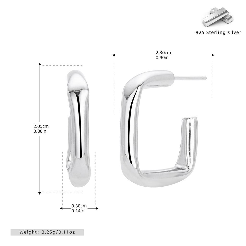 Damen Ohrhänger aus 925 Sterling Silber mit modernem minimalistischen Design Shop Nory