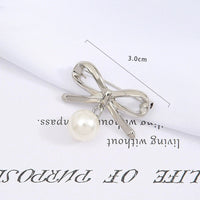 Silberne Schleife mit Perlen (Legierung)