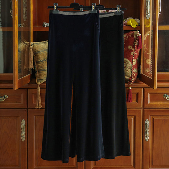 Damen Elegante und fließende Velours-Hose Shop Nory