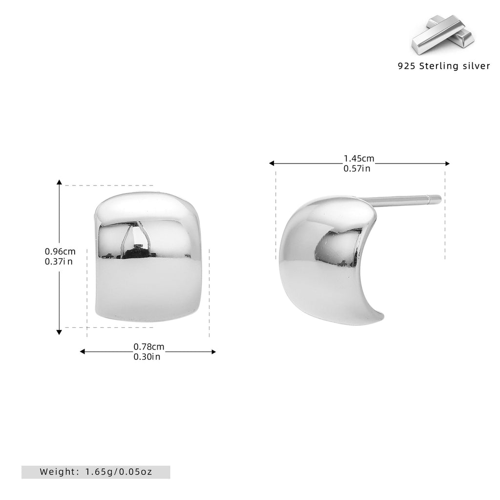 Damen Ohrstecker mit modernem, geschwungenem Design aus 925 Sterling Silber Shop Nory