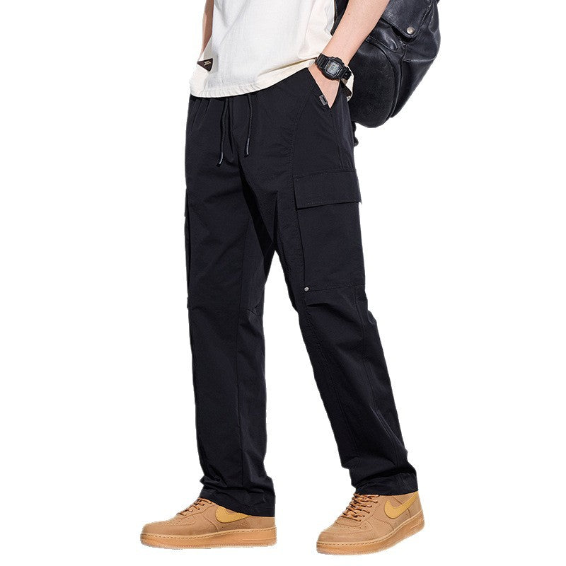 Herren Leichte Cargo-Freizeithose mit Tunnelzug, Multifachtaschen und geradem Schnitt Shop Nory