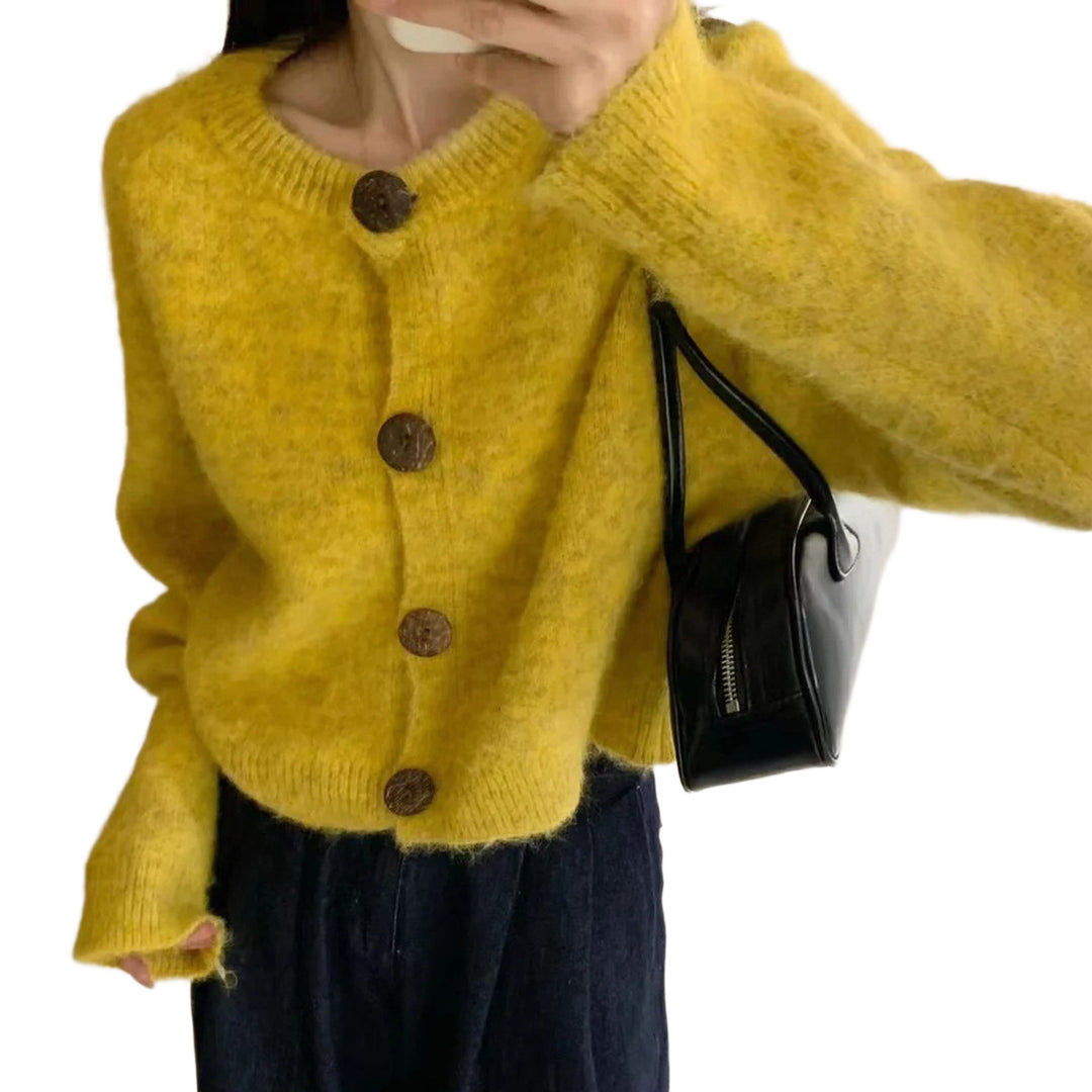 Damen Modische Strickjacke mit Knöpfen Shop Nory