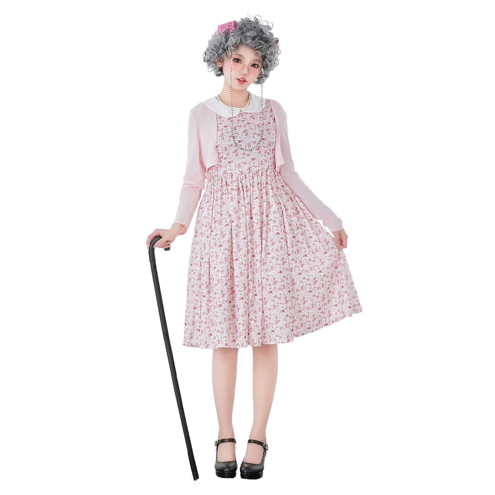 Damen Vintage-blumenmuster Kleid mit schwingendem Rock und eleganten Details Shop Nory