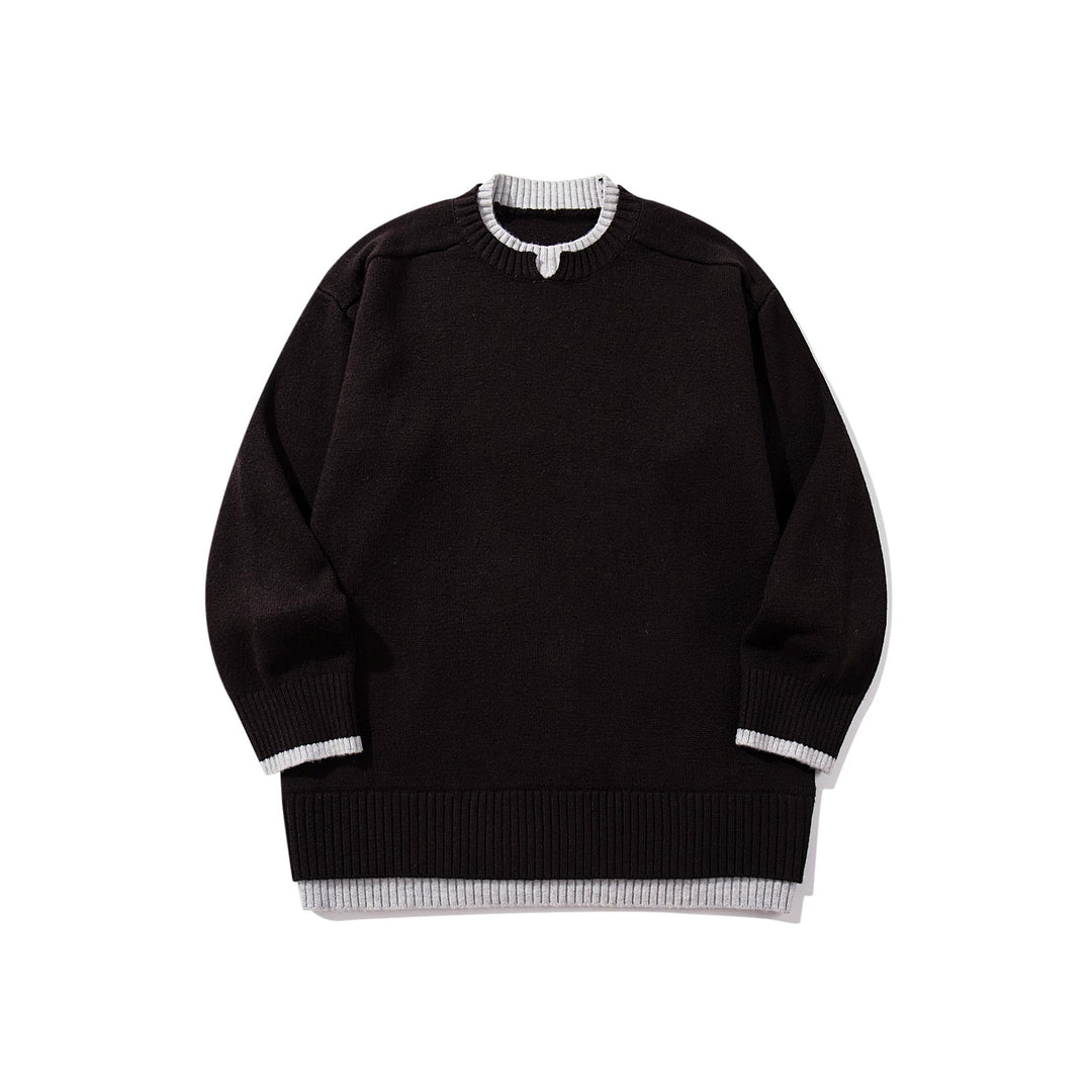 Damen Oversize‑Strickpullover mit kontrastiertem Rippkragen und verlängertem Bund Shop Nory