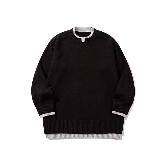 Damen Oversize‑Strickpullover mit kontrastiertem Rippkragen und verlängertem Bund Shop Nory