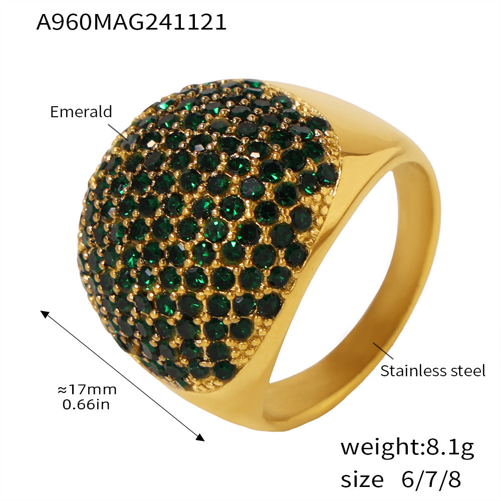 Damenring mit elegantem, goldbeschichtetem Design und Türkissteinbesatz Shop Nory