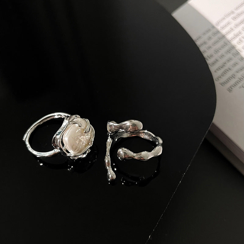 Damenring mit hochwertiger Perlenfassung und kunstvollem Drahtdesign Shop Nory