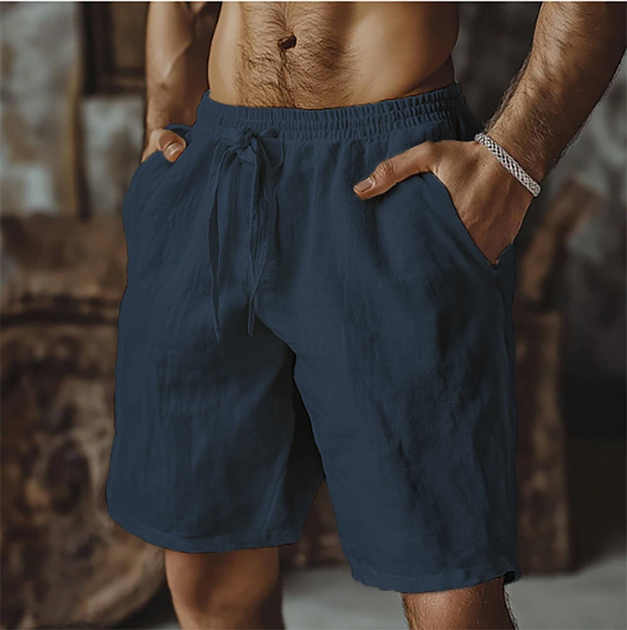 Herren-Schnürshorts aus Baumwolle